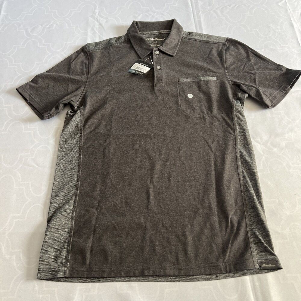 Eddie Bauer Men’s Adventurer FREEDRY Polo Gray Small Golf Athletic T-shirt